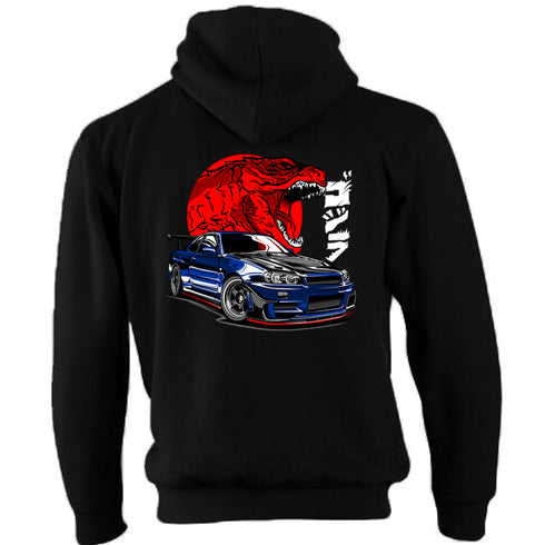 JDM Hoody Hoodie Japanese Modified Automotive Street Drift Drag Race Car Godzilla Monster 06